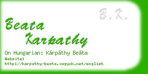 beata karpathy business card